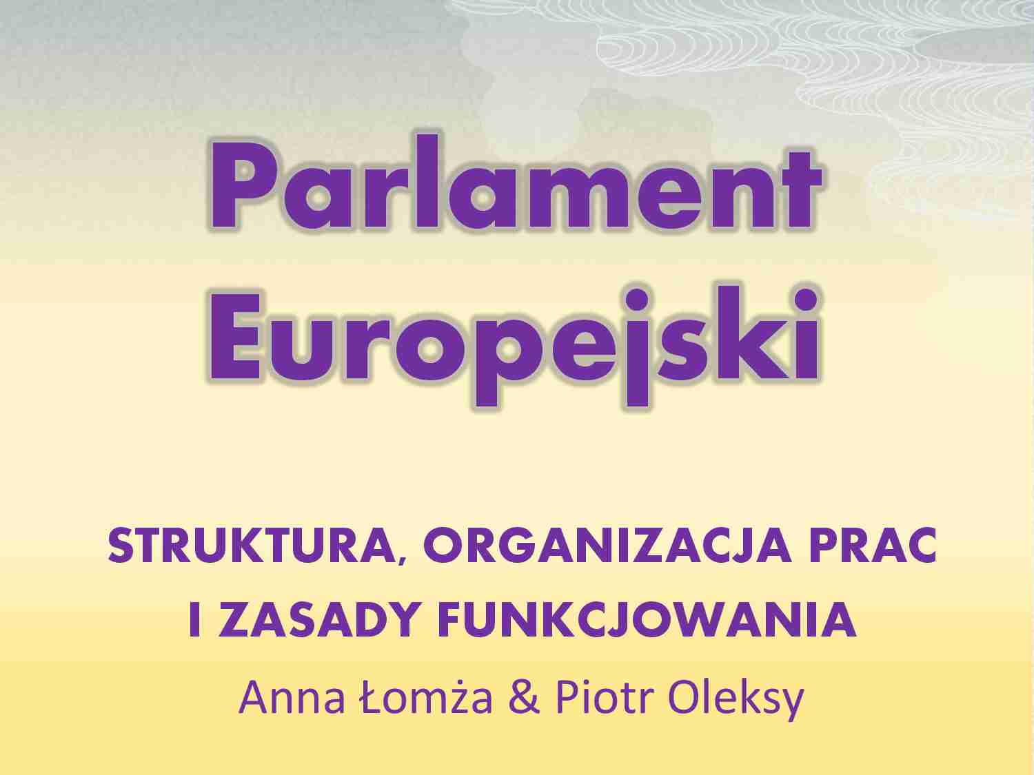Parlament Europejski-prezentacja - strona 1