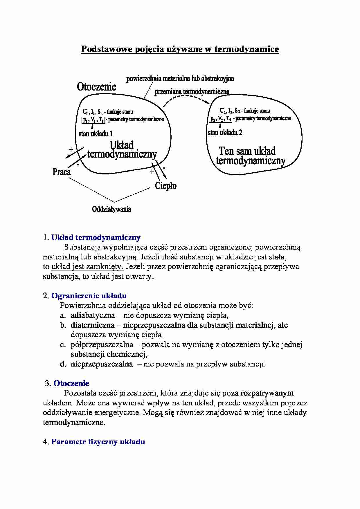 Podstawowe pojęcia używane w termodynamice - wykład - strona 1