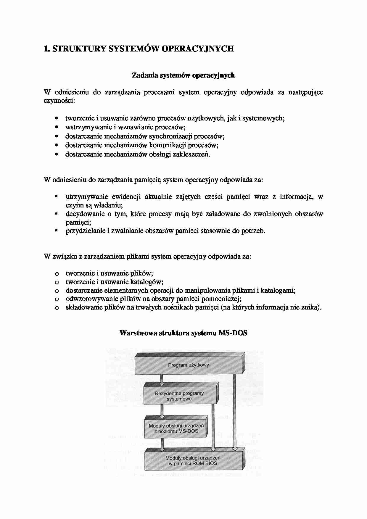 Struktury systemów operacyjnych - wykład - strona 1