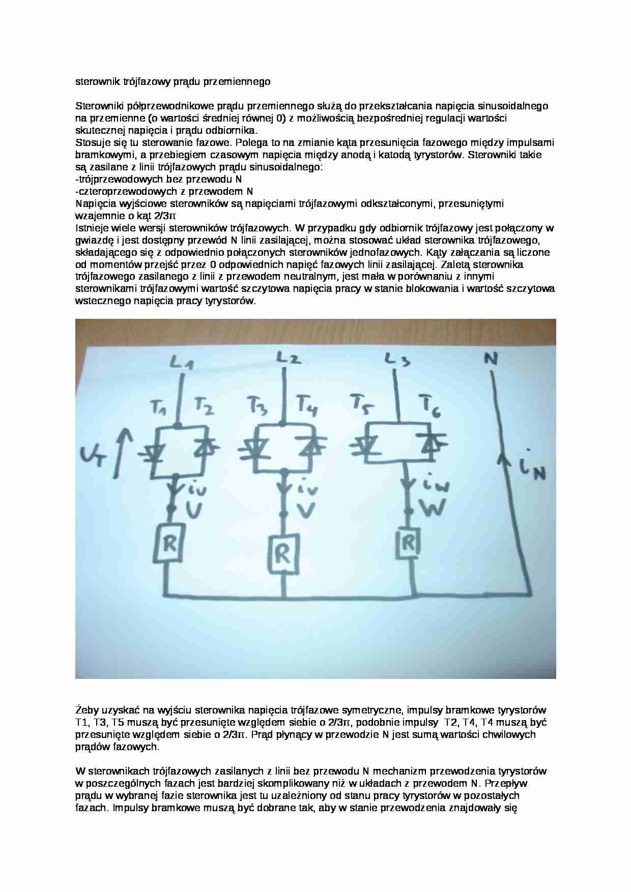 Sterownik trójfazowy prądu przemiennego-opracowanie - strona 1
