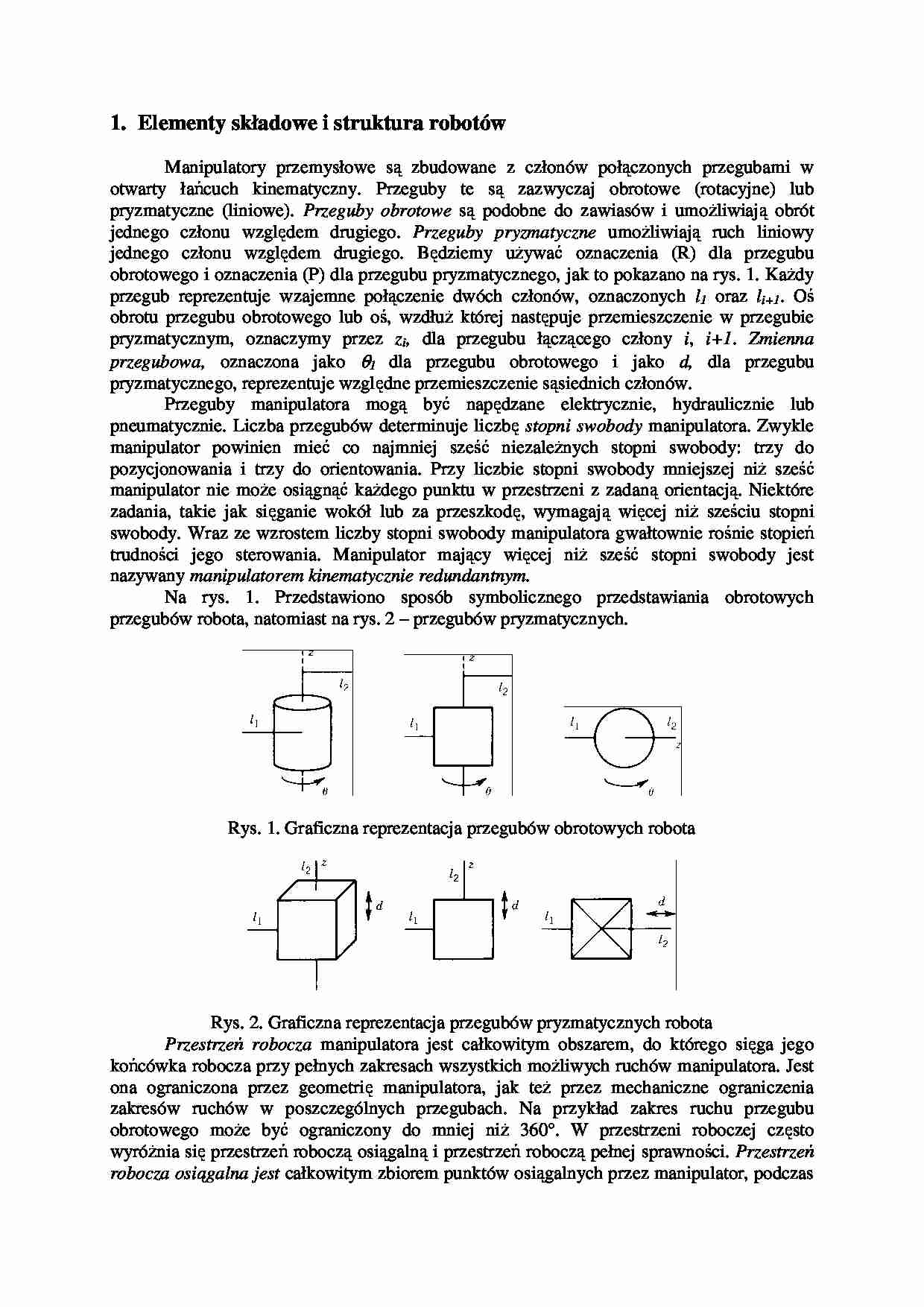 Elementy składowe i struktura robotów - wykład - strona 1