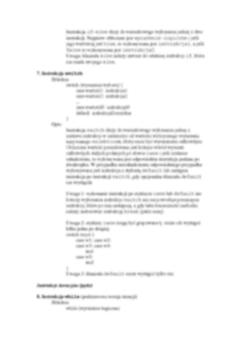 Instrukcje języka Java-opracowanie - strona 2