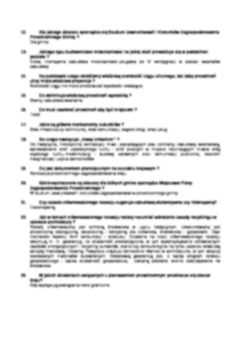 Studia i plany zagospodarowania przestrzennego-pytania na egzamin - strona 2