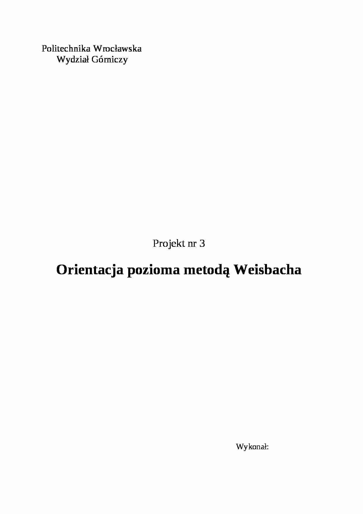 Orientacja pozioma metodą Weisbacha-projekt - strona 1