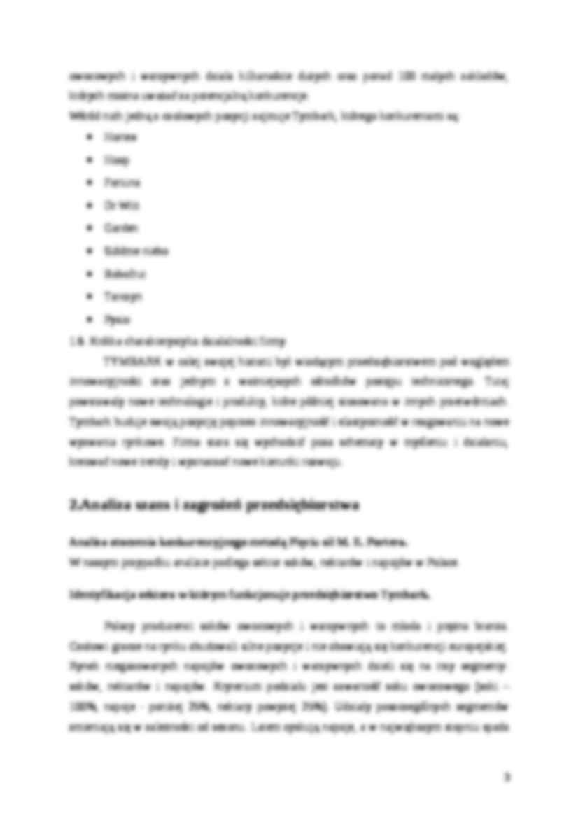 Analiza SWOT przedsiebiorstwa TYMBARK-praca zaliczeniowa na ćwiczenia - strona 3