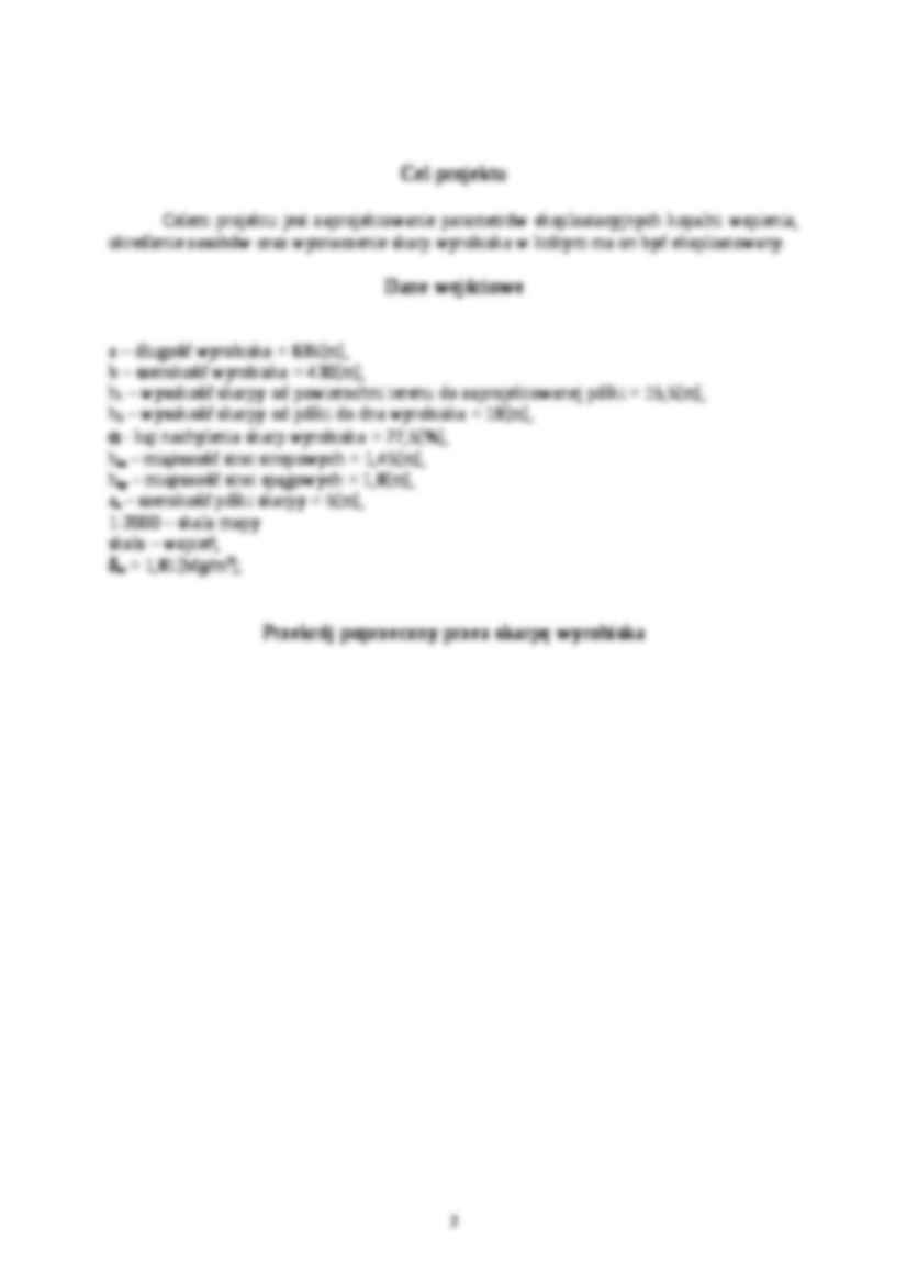 Projekt parametrów eksploatacyjnych kopalni wapienia - strona 2