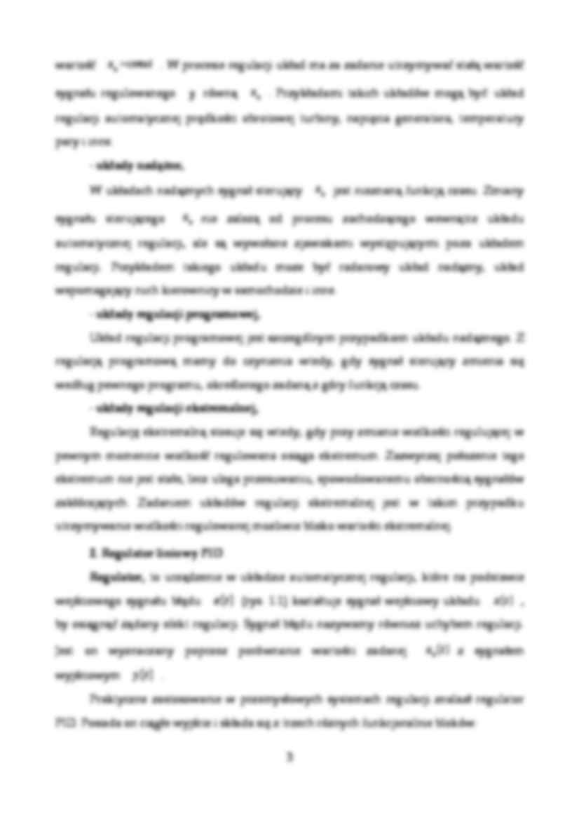 Dobór parametrów regulatora - symulacja komputerowa-sprawozdanie z laboratorium - strona 3