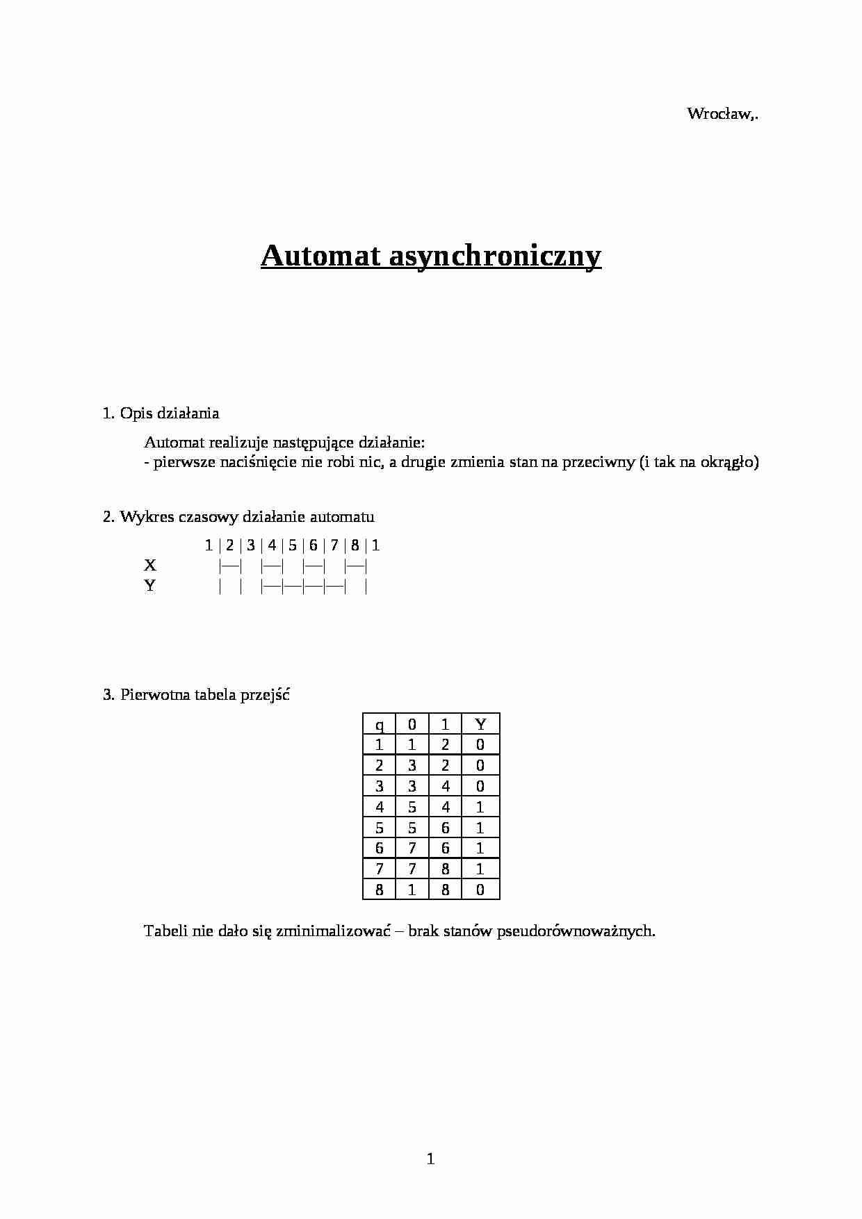 Automat asynchroniczny-opracowanie - strona 1