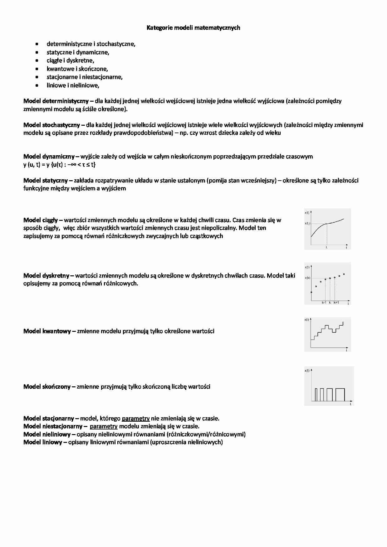 Kategorie modeli matematycznych-opracowanie - strona 1