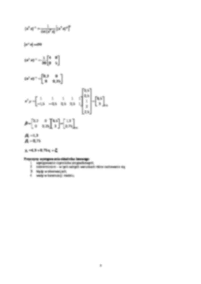 Metoda najmniejszych kwadratów - Modele liniowe - strona 3