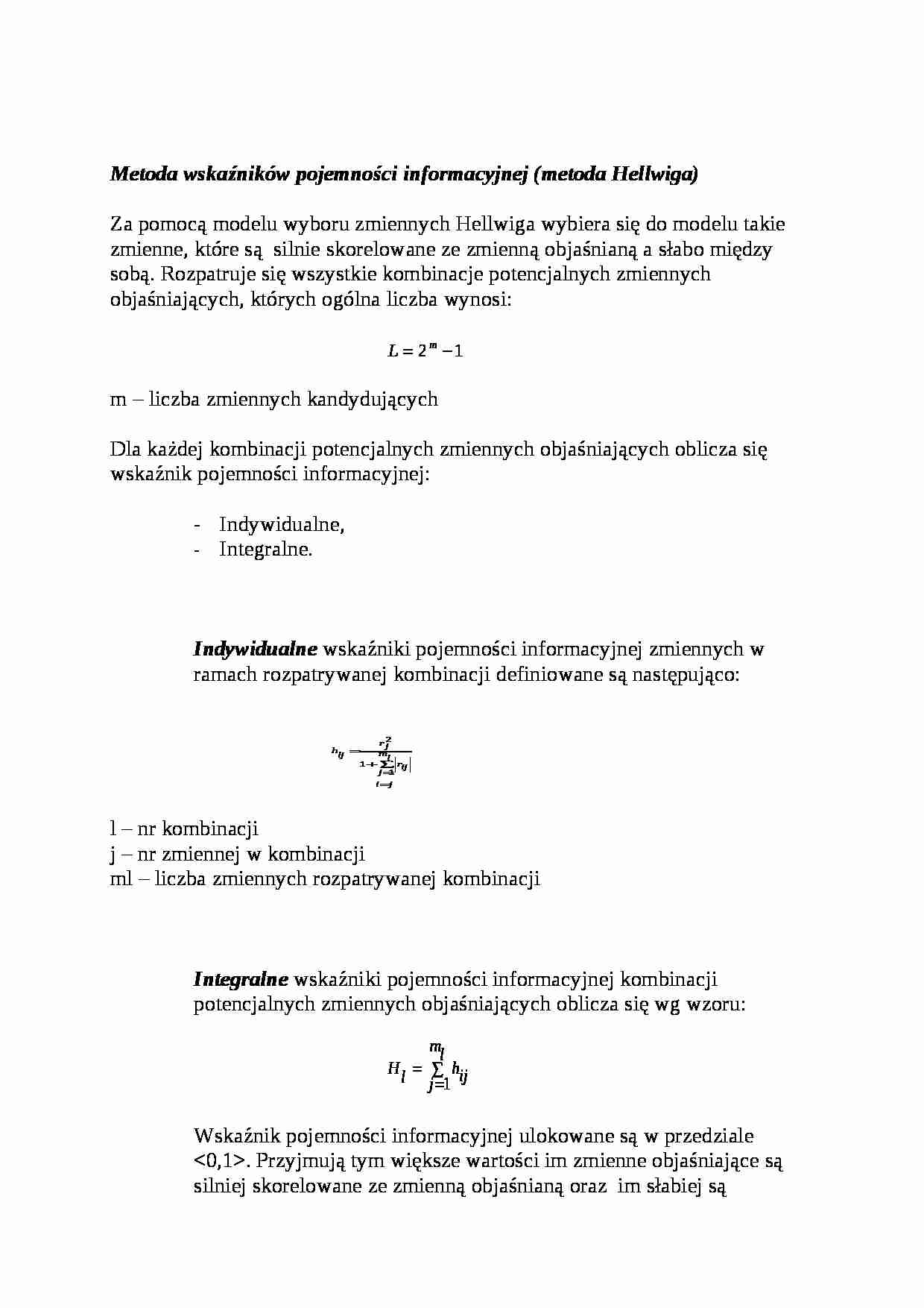 Metoda Hellwiga - strona 1