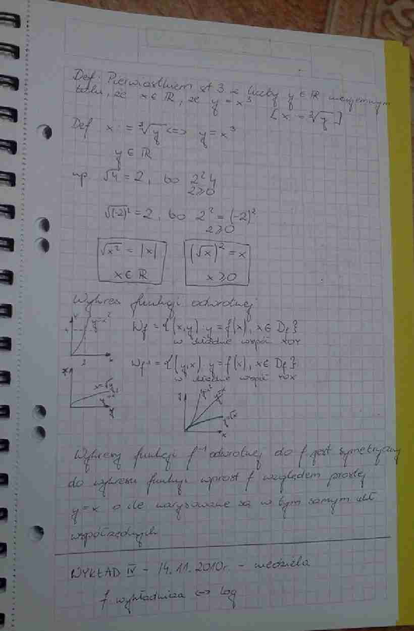 Matematyka 1 GiK AGH - wykład IV - Funkcja logarytmiczna, wykładnicza, trygonometryczna - strona 1
