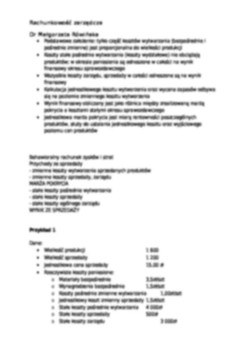 Struktury i systemy rachunku kosztów- opracowanie - strona 2