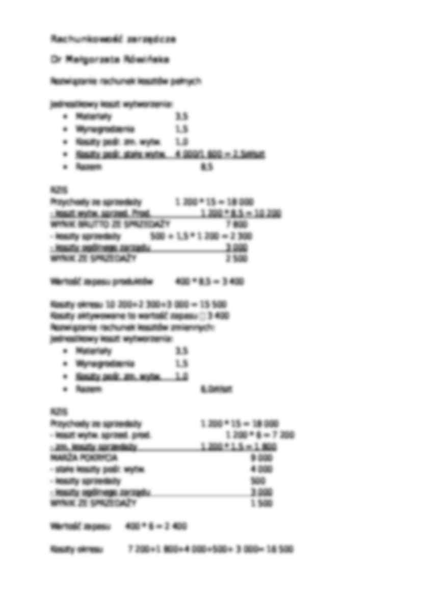 Struktury i systemy rachunku kosztów- opracowanie - strona 3