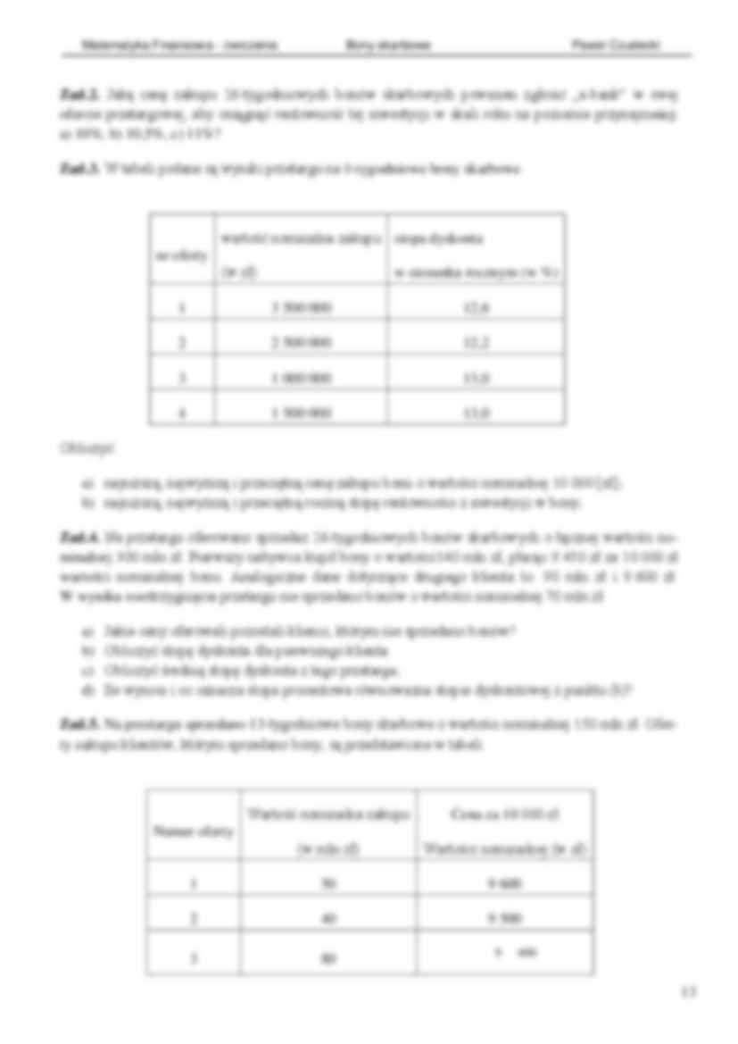 Matematyka finansowa - bony skarbowe ĆWICZENIA - strona 2