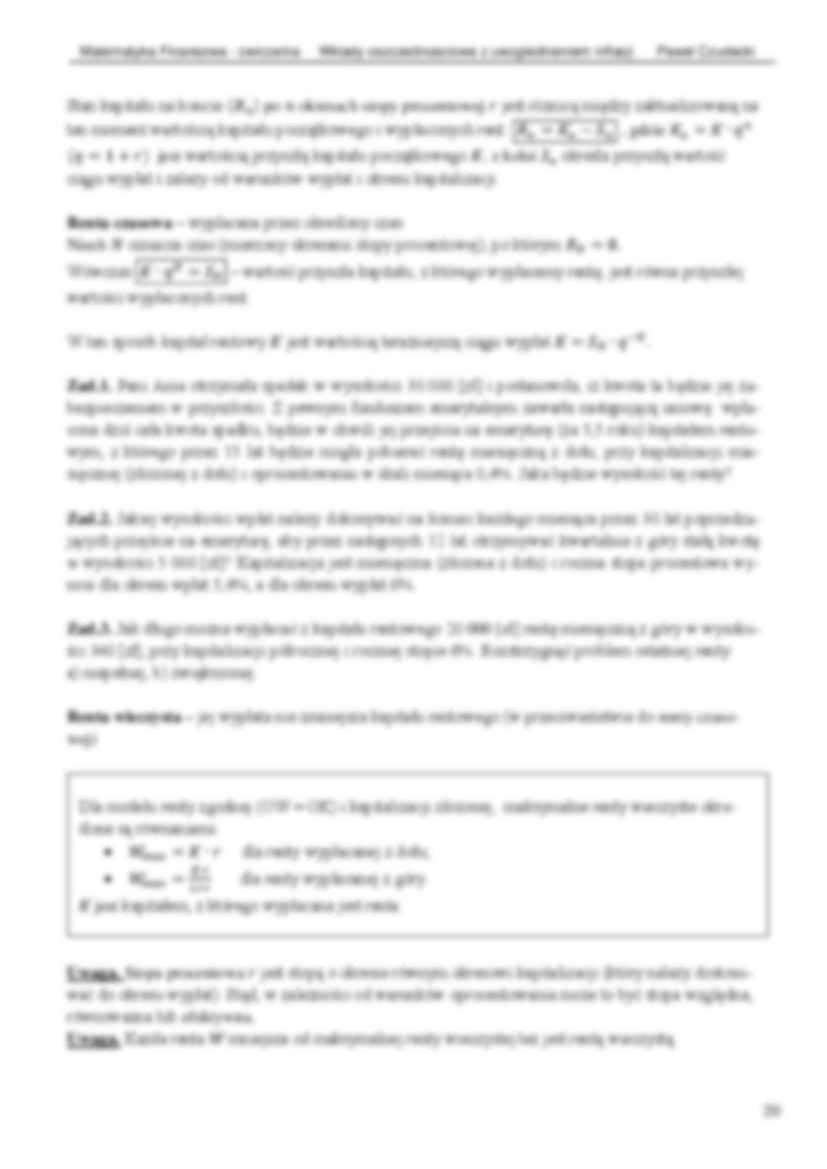 Matematyka finansowa - wkłady oszczędnościowe z uwzględnieniem inflacji ĆWICZENIA - strona 2