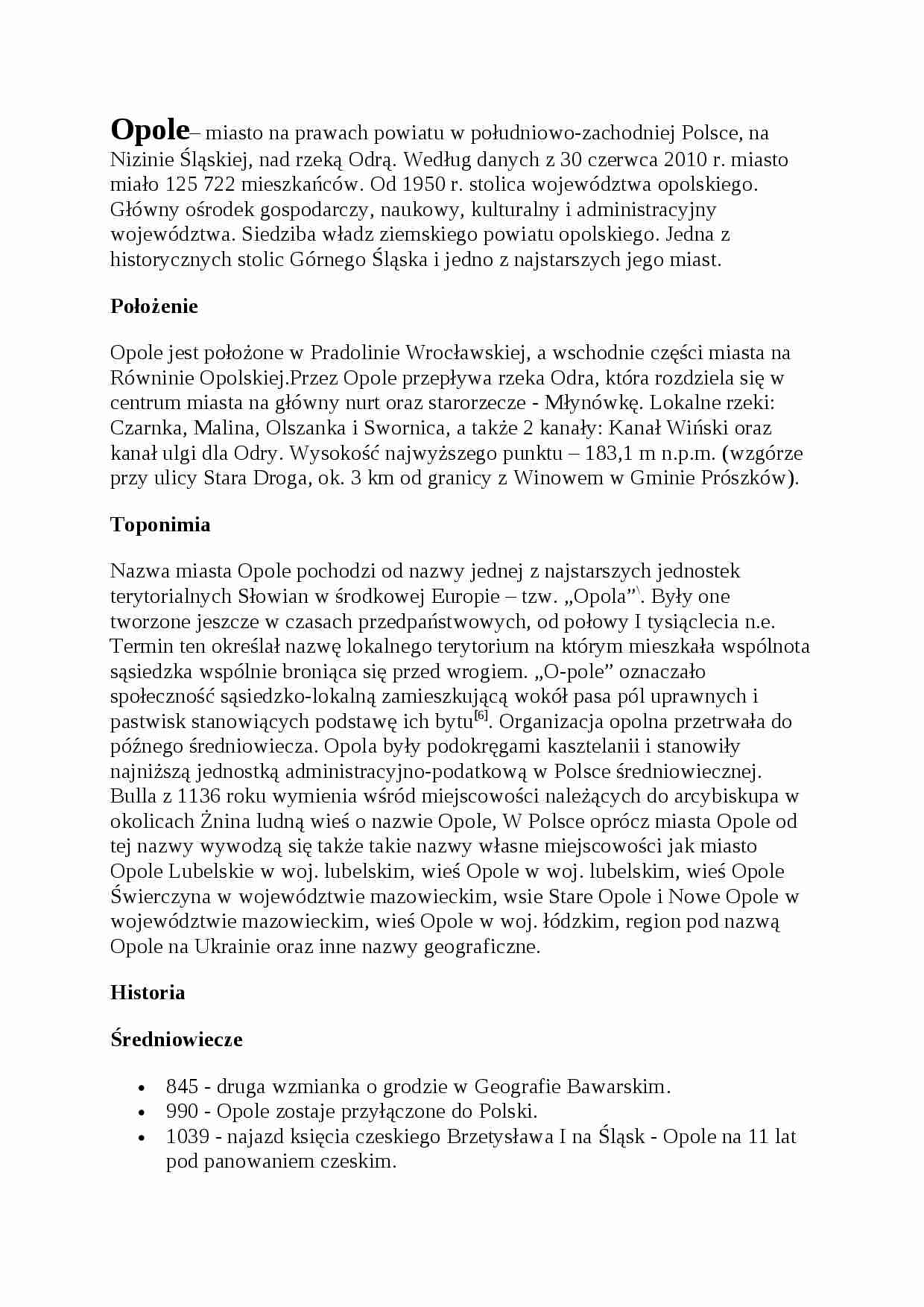 Opole referat ćwiczenia - strona 1