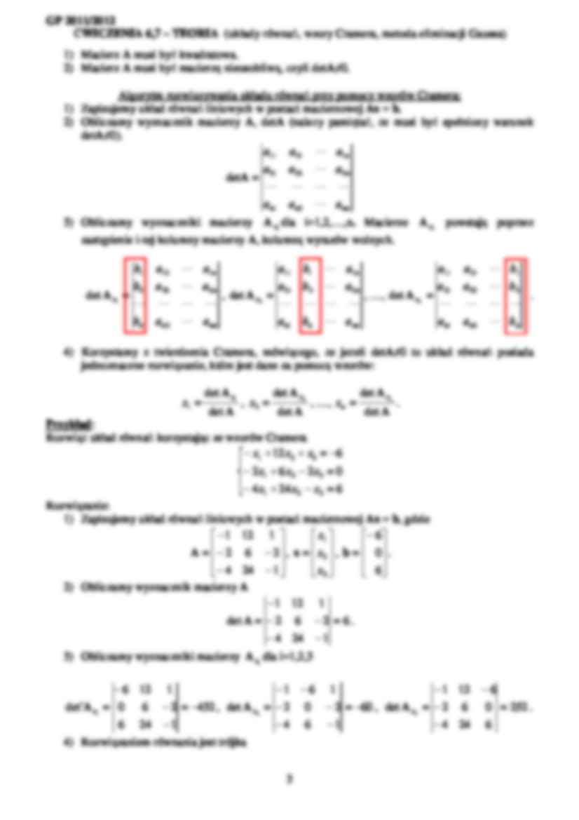 Rozwiązywanie układów równań- ćwiczenia 6,7 - strona 3