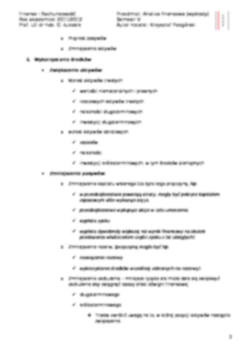 Analiza zmian strukturalnych w przedsiębiorstwie- wykład 4 - strona 2