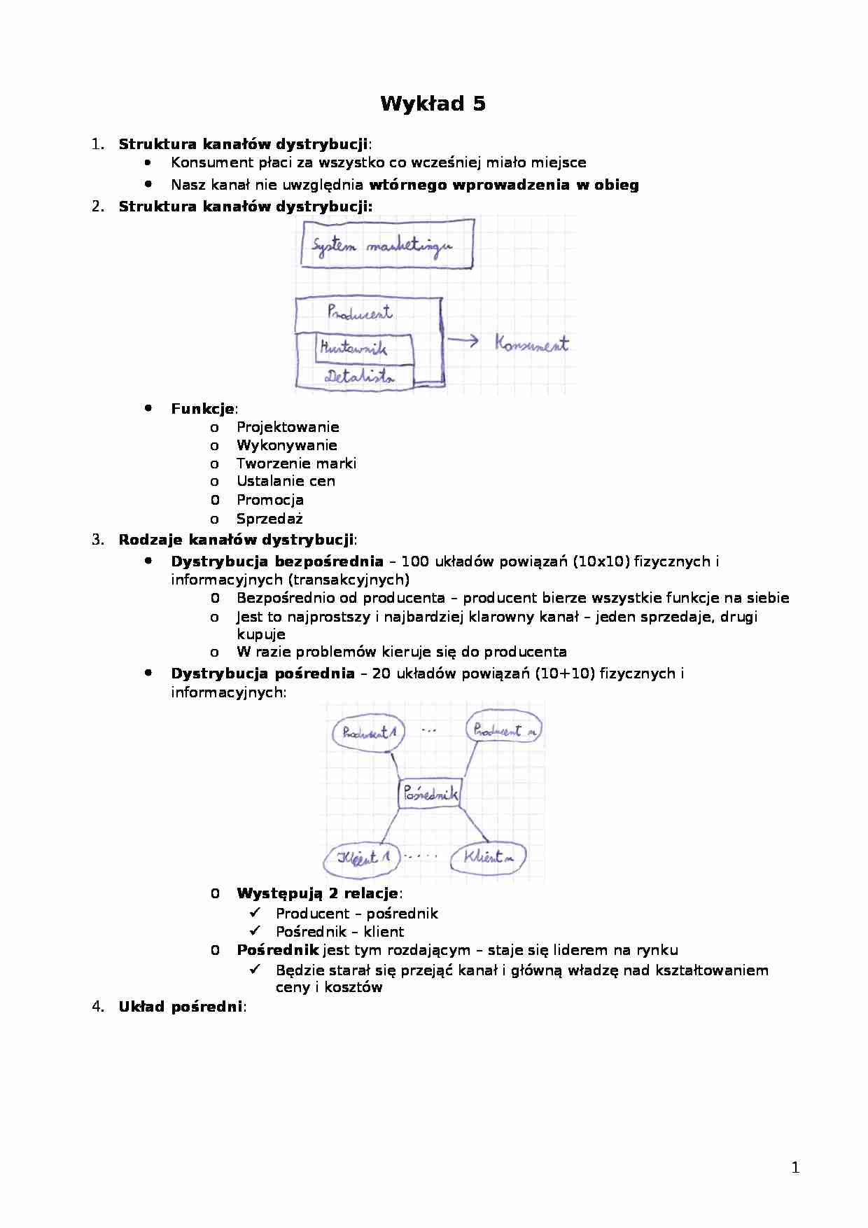 Wykład - Struktura kanałów dystrybucji - strona 1