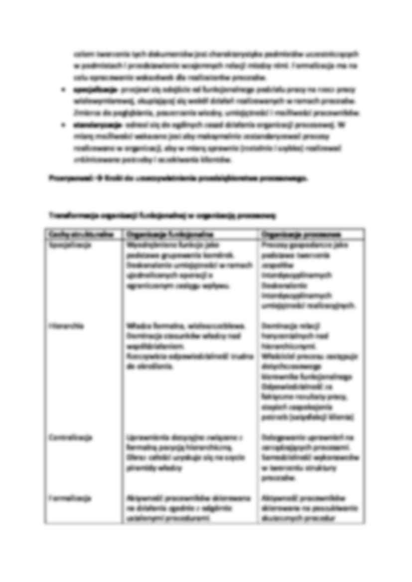 Wykład - struktura organizacji procesowej - strona 2