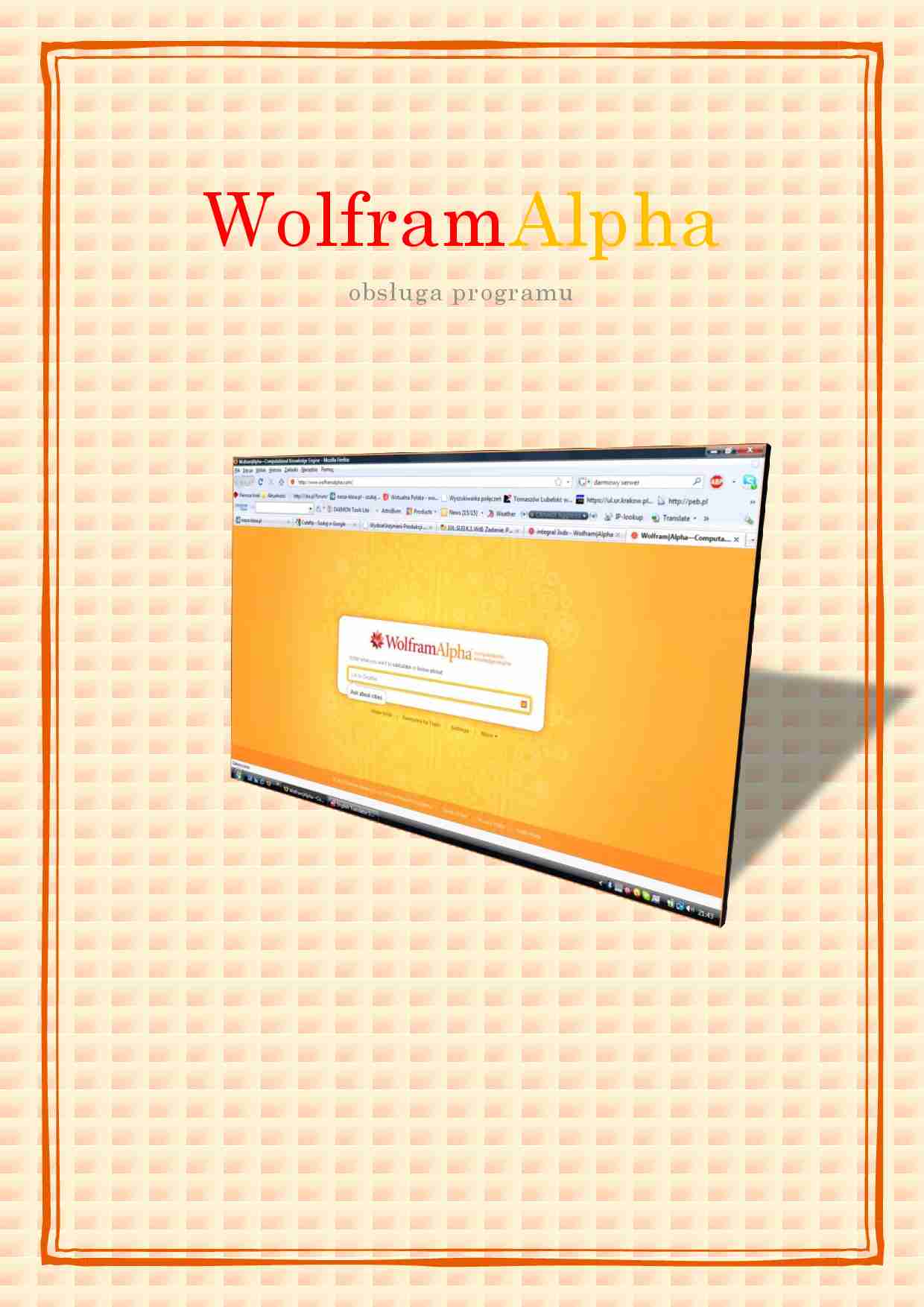 Instrukcja obsługi Wolframalpha, Laboratorium - strona 1