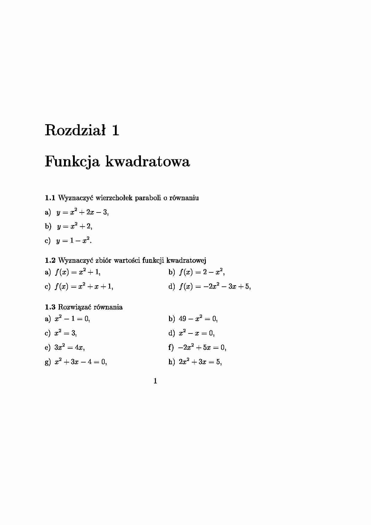 Funkcja kwadratowa - wykład - strona 1