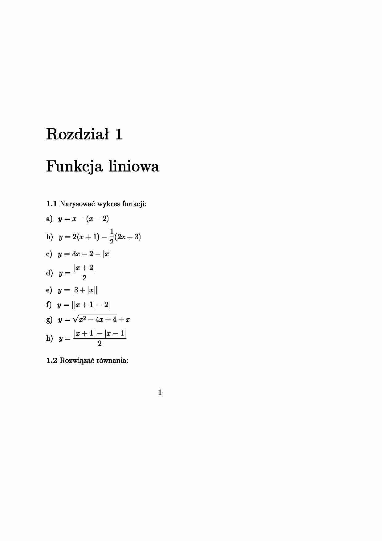 Funkcja liniowa - wykład - strona 1