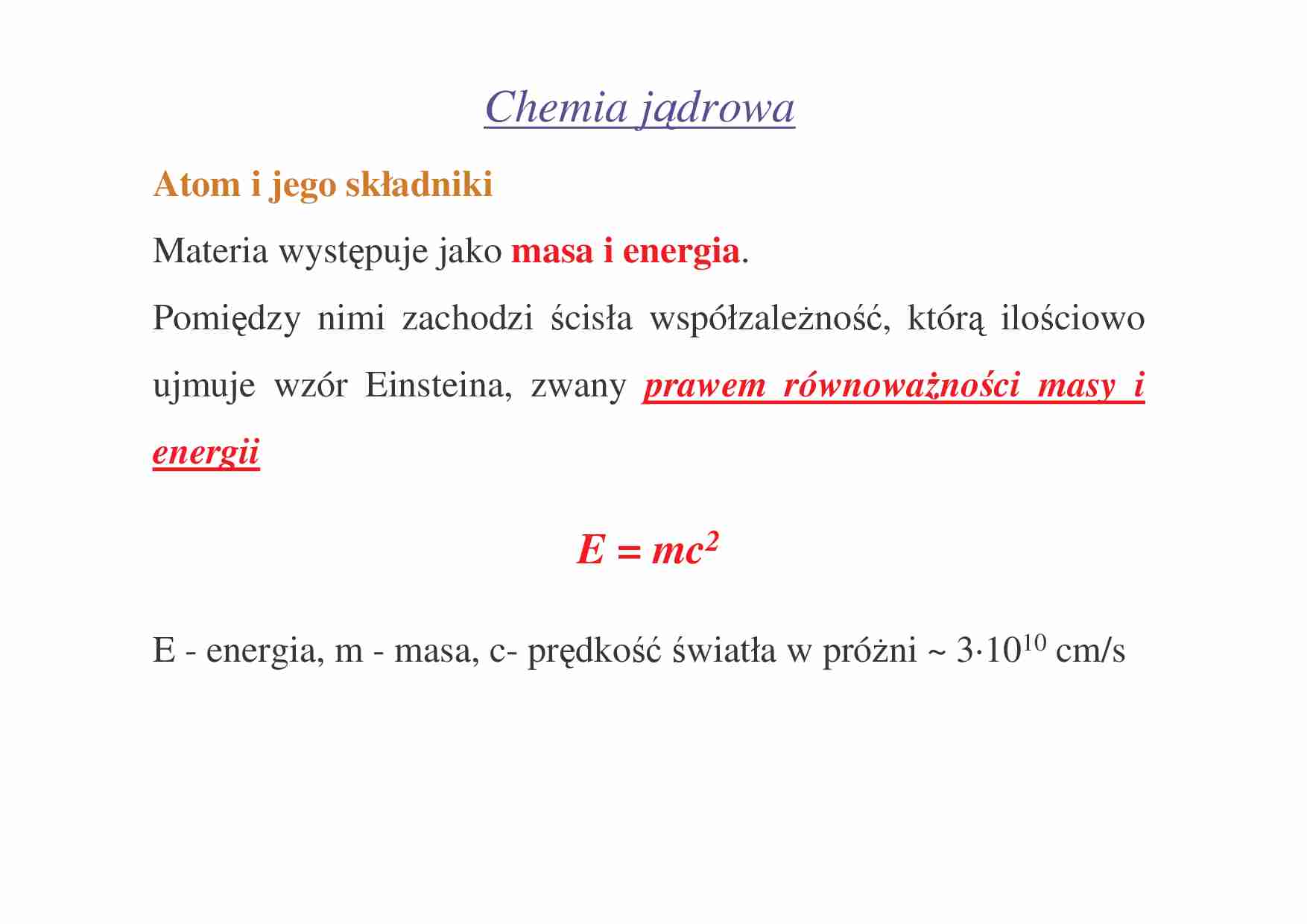 Chemia jądrowa- wykład 2 - strona 1