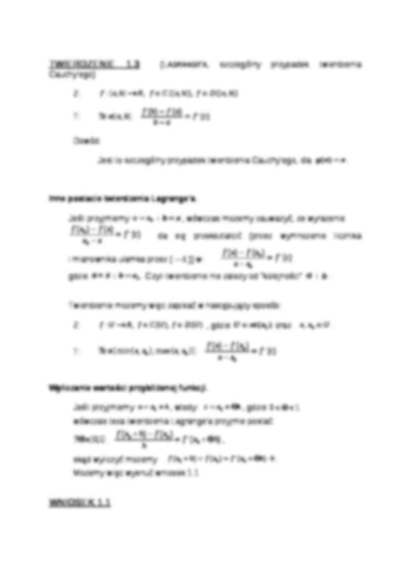 Uzupełnienie rachunku różniczkowego funkcji jednej zmiennej- wykład 1 - strona 3
