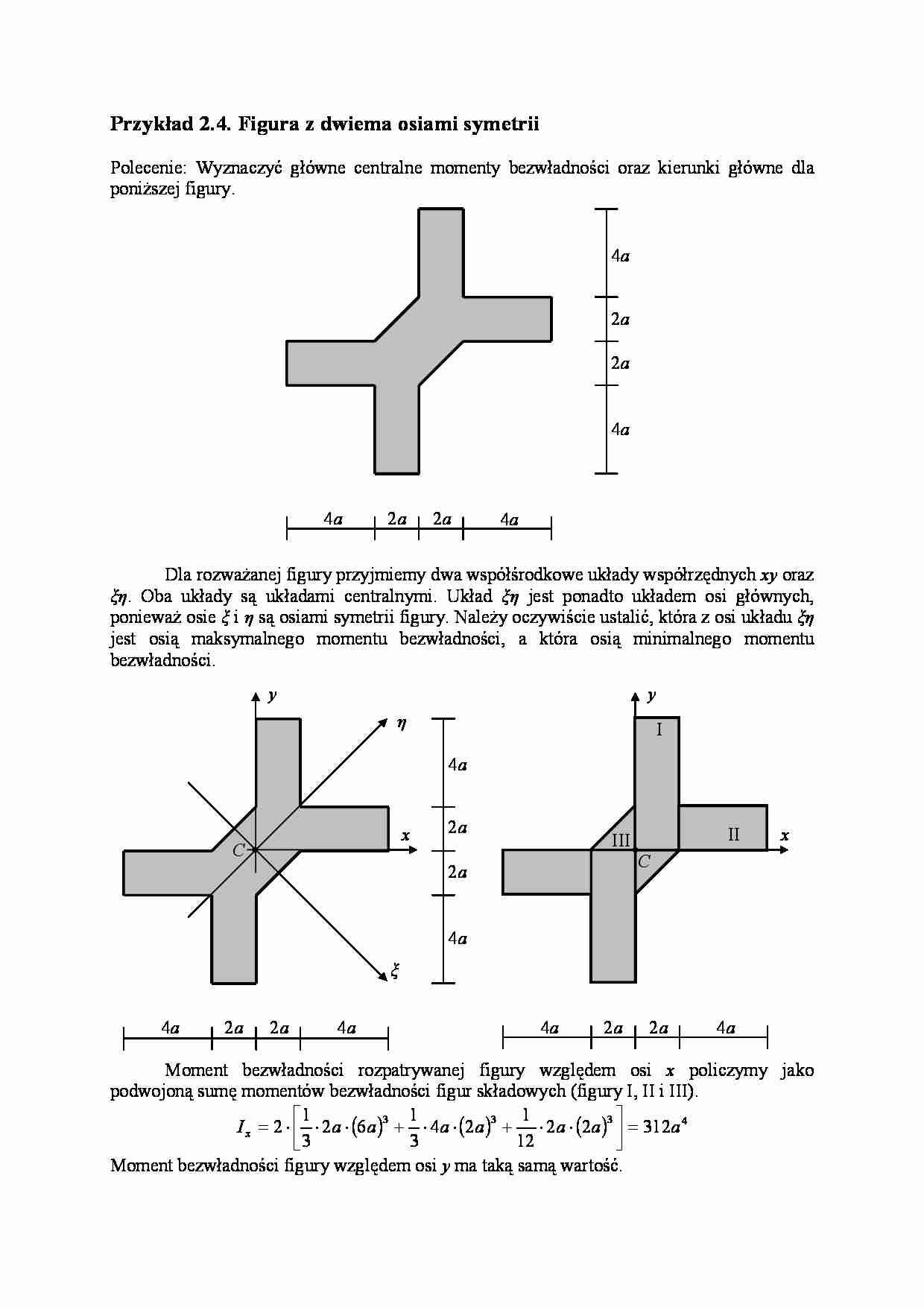 Figura z dwiema osiami symetrii- opracowanie - strona 1