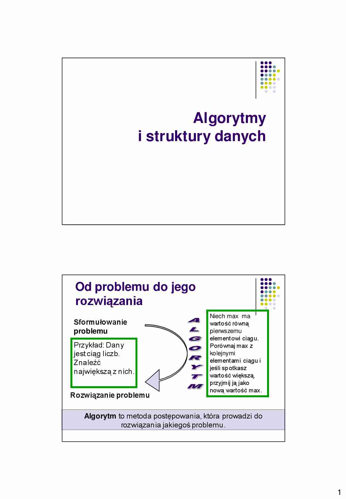 Algorytmy i struktury danych - Sposoby zapisu i cechy - strona 1