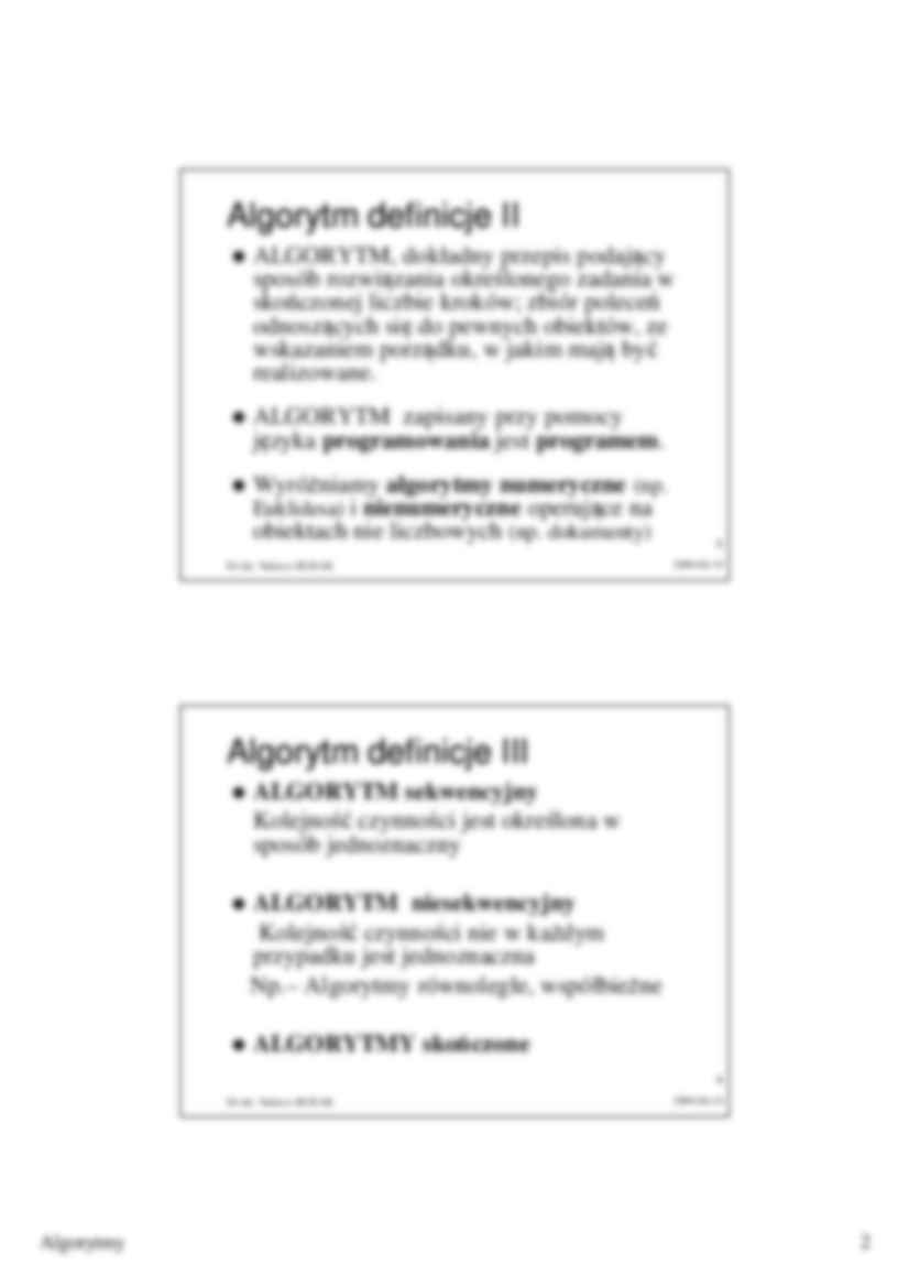 Wykład - definicje algorytmów - strona 2