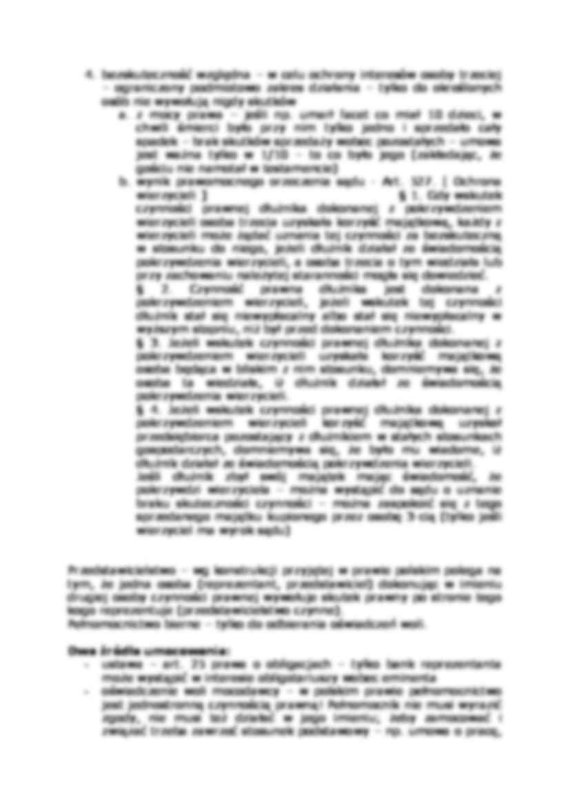 Wykład - Sankcje wadliwych czynności prawnych - strona 2