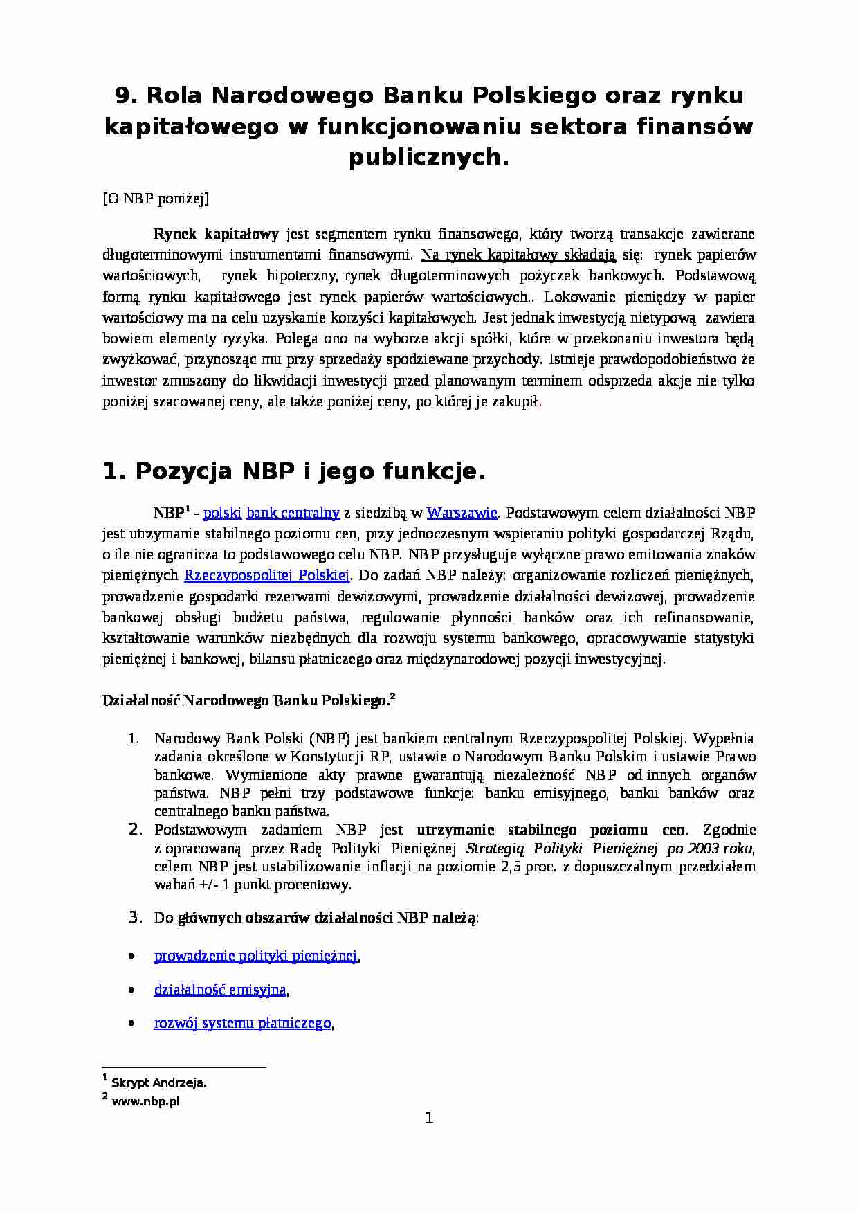  Narodowy Bank Polski - omówienie - strona 1