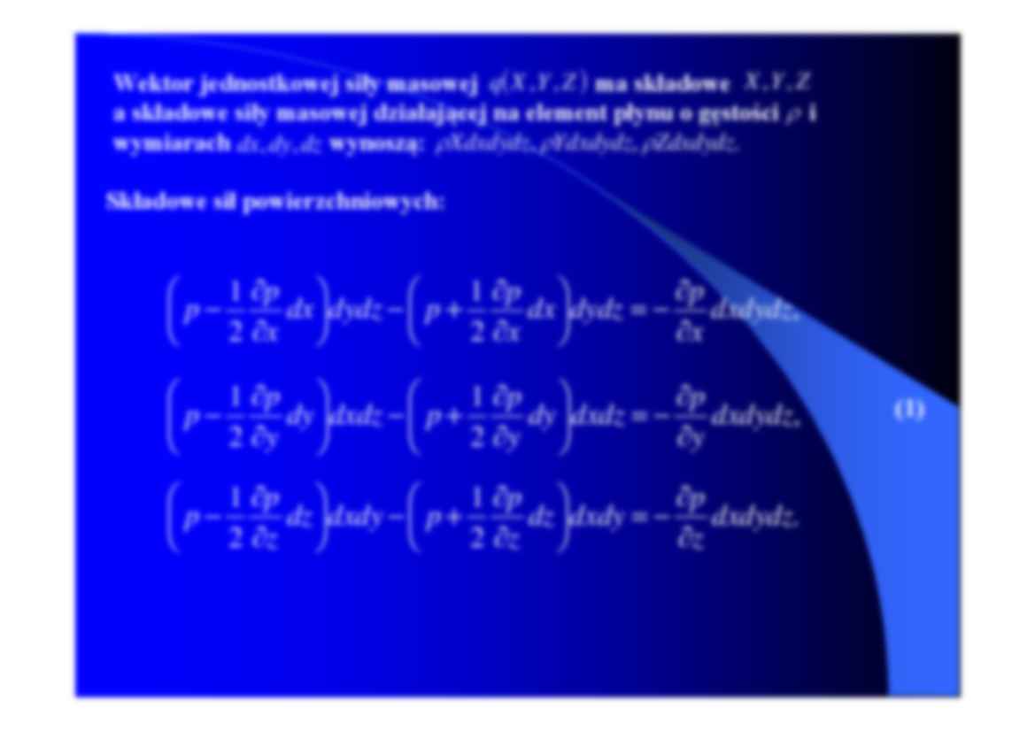 Wykład - równania ruchu płynu - strona 2