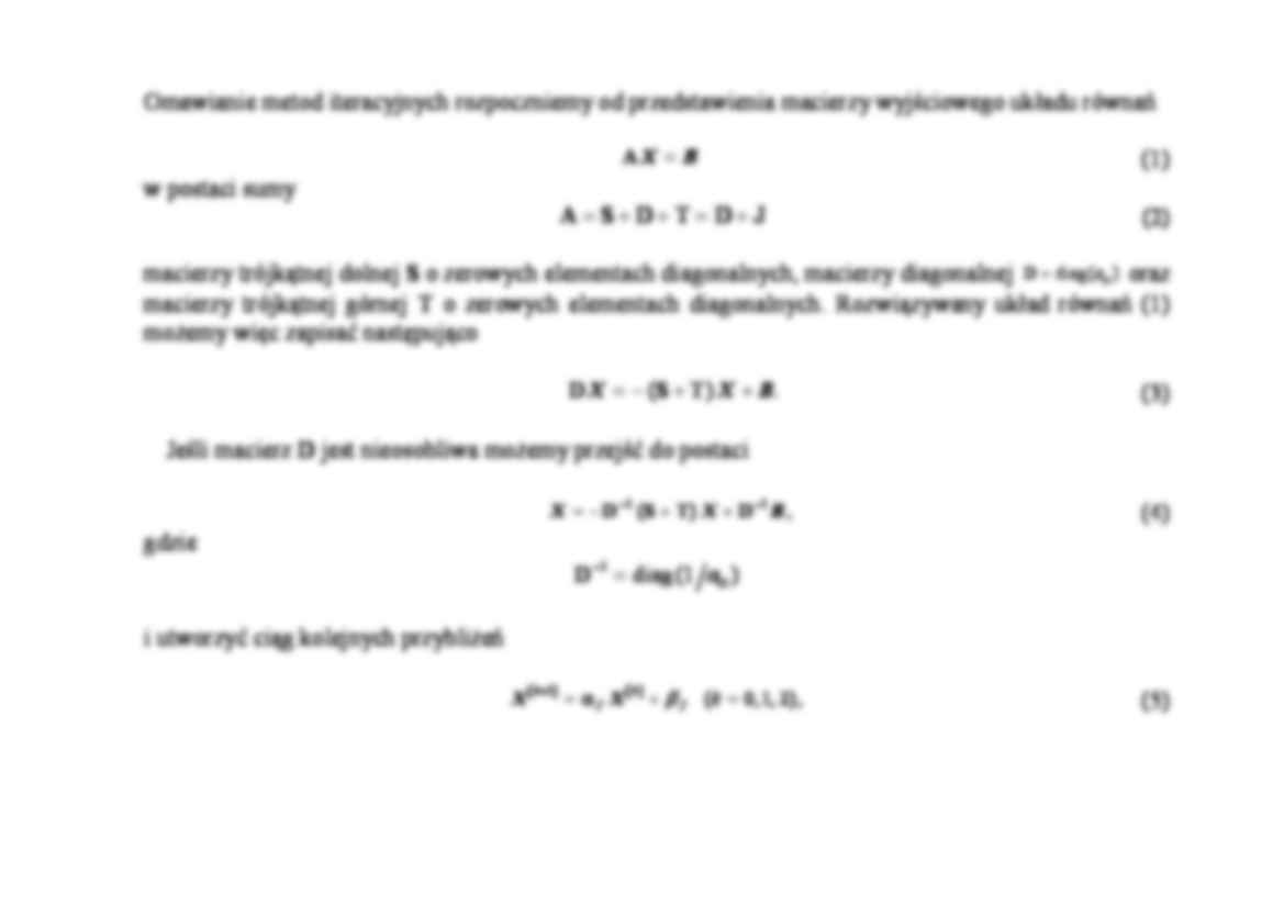 Układy równań liniowych - metody iteracyjne - wykład - strona 3