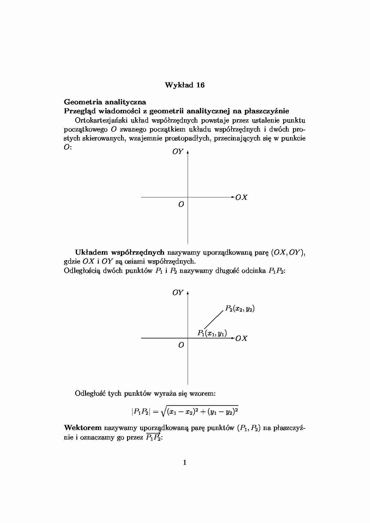 geometria analityczna - Wykład 16 - strona 1