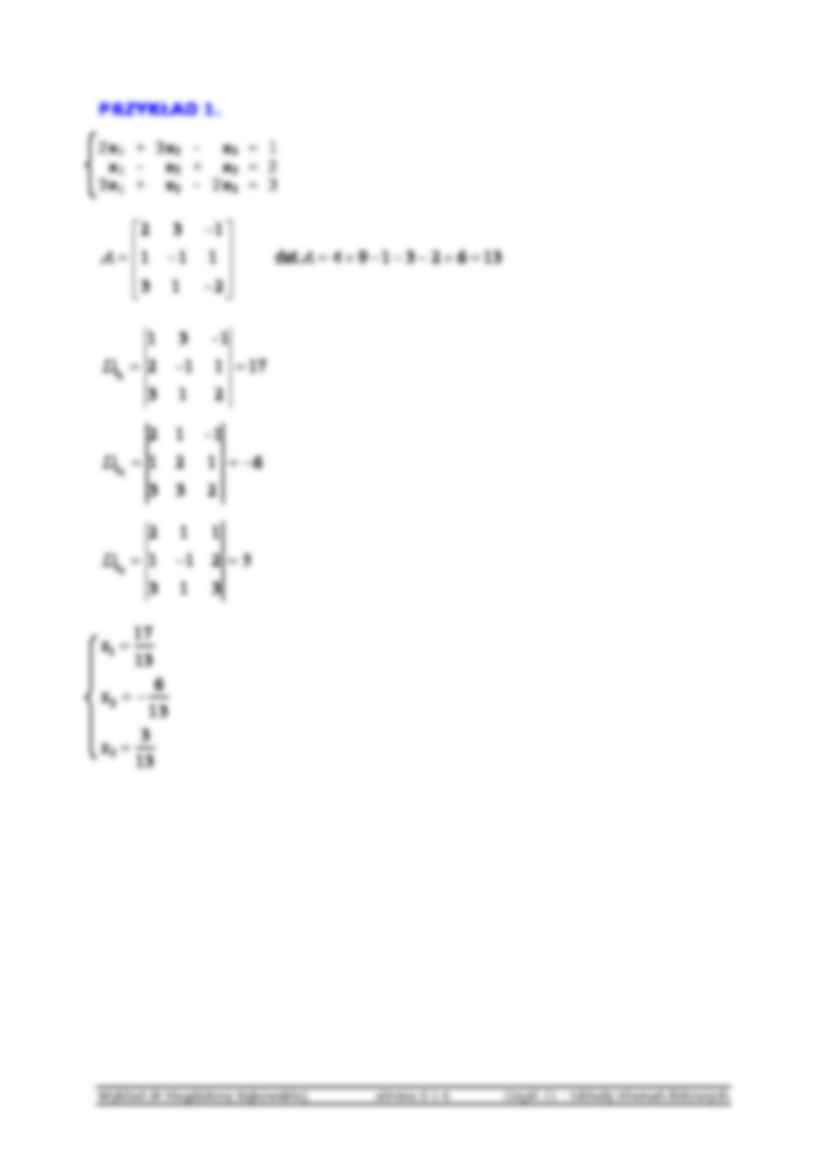 układy równań liniowych  - omówienie - strona 3