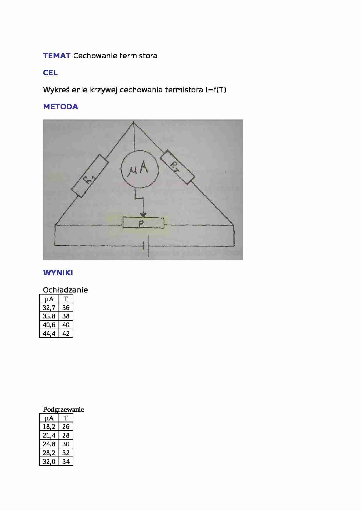 Cechowanie termistora - ćwiczenia - strona 1