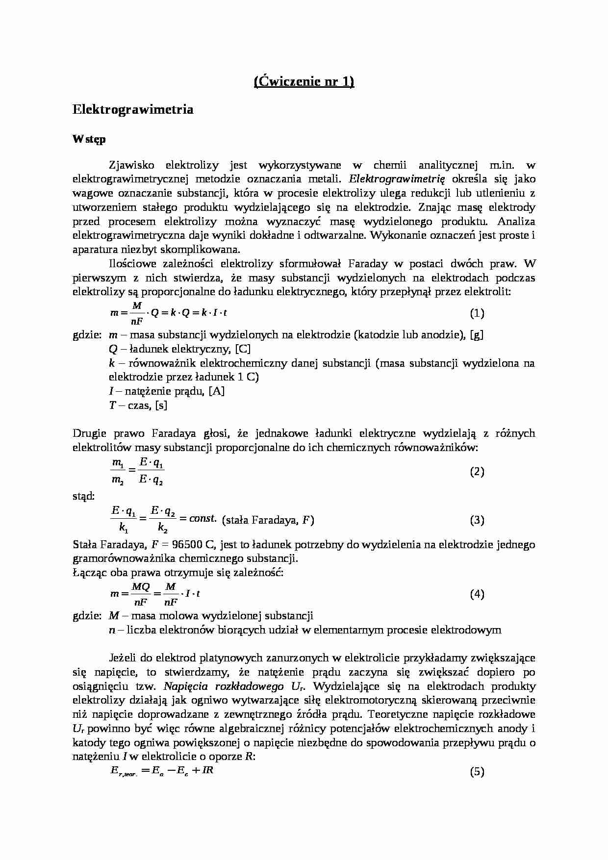 Elektrograwimetria - wykład - strona 1