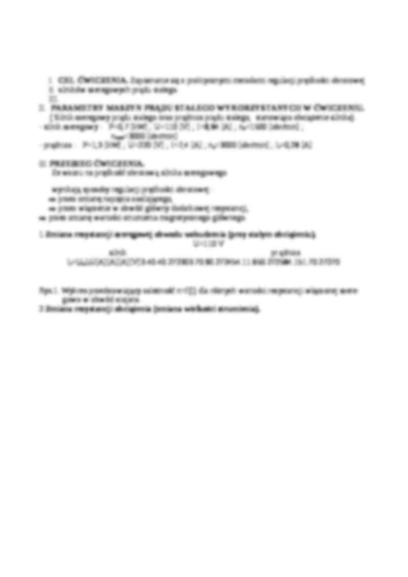 Regulacja prędkości obrotowej silnika szeregowego - strona 2
