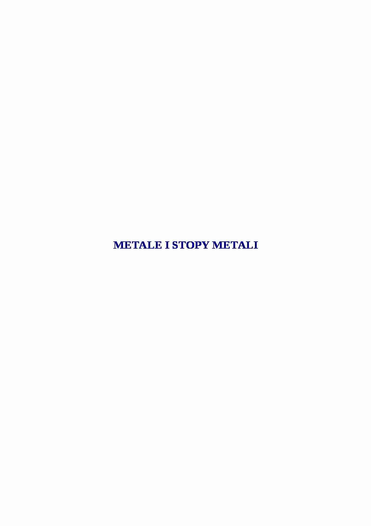 Metale i stopy metali - omówienie - strona 1