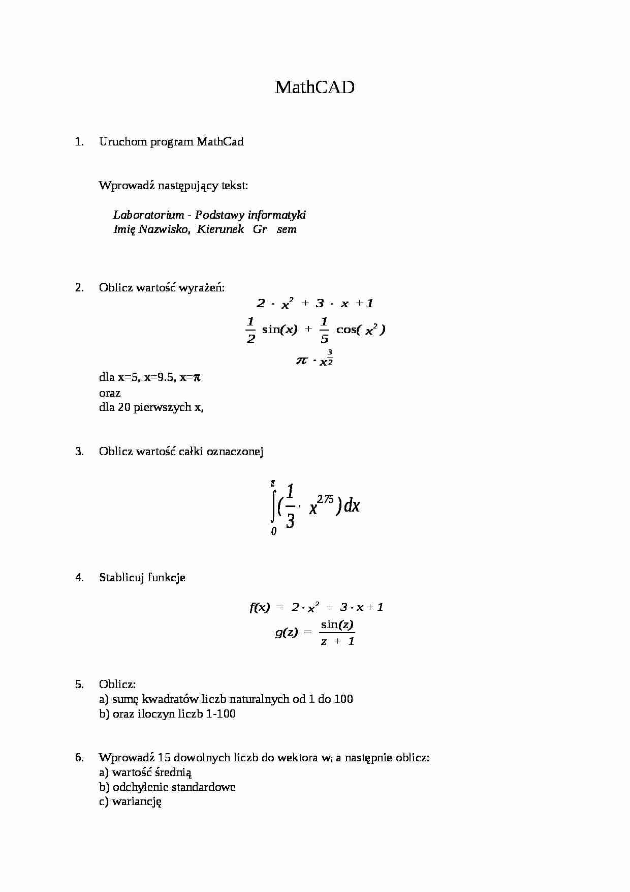 MathCAD - omówienei - strona 1