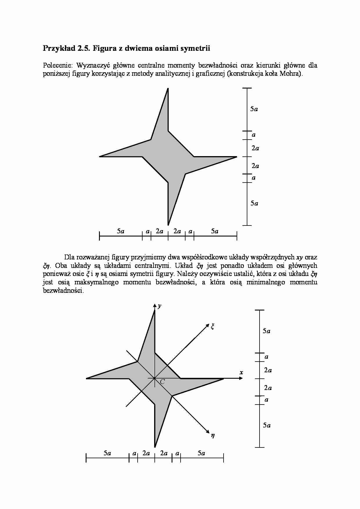 Figura z dwiema osiami symetrii  - omówienie - strona 1