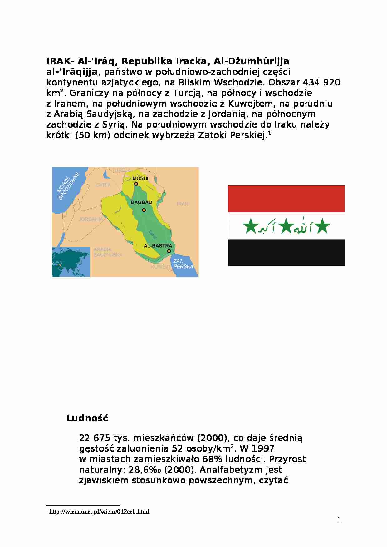 Charakterystyka Iraku - strona 1