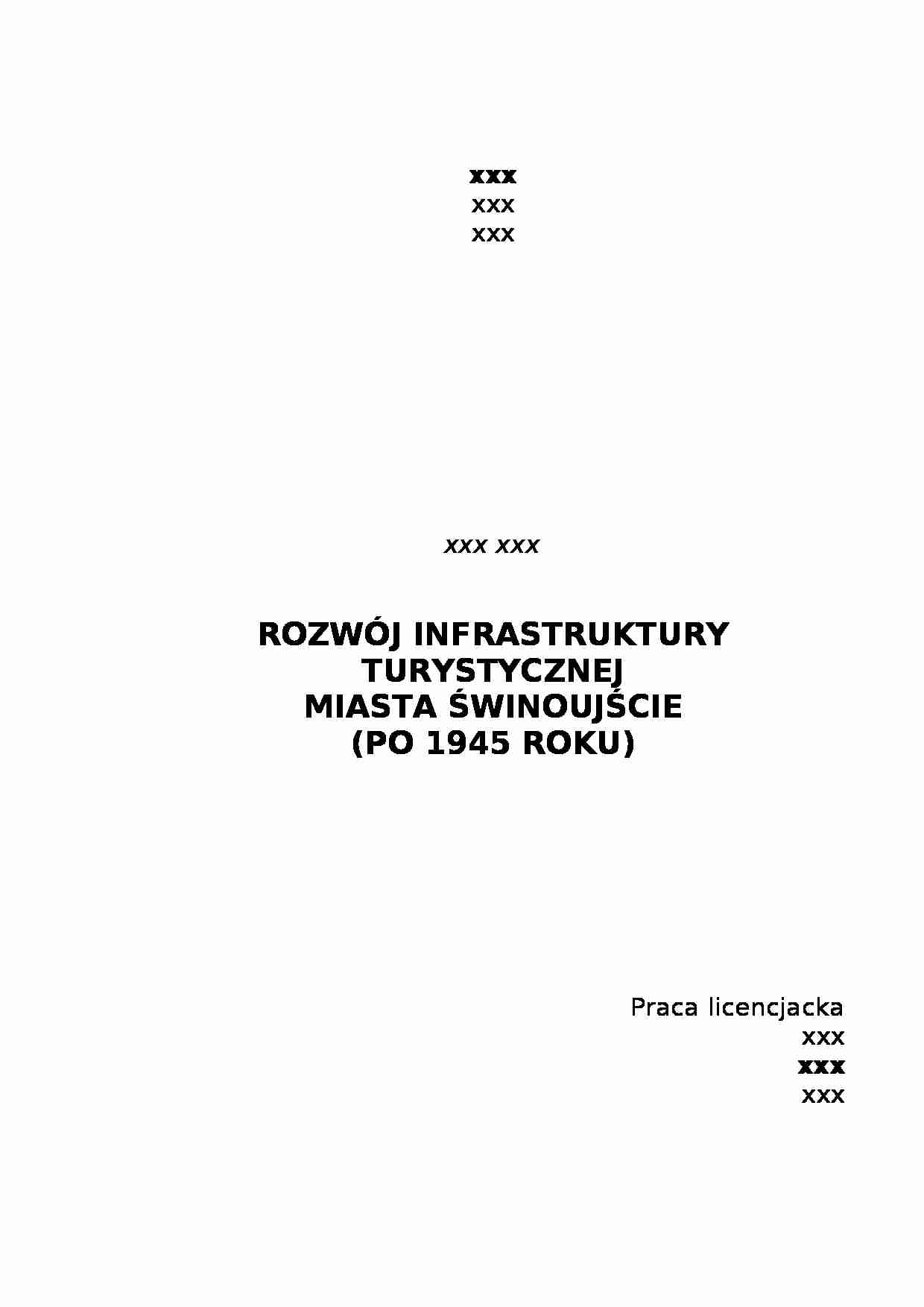 Rozwój infrastruktury turystycznej miasta Świnoujście - strona 1