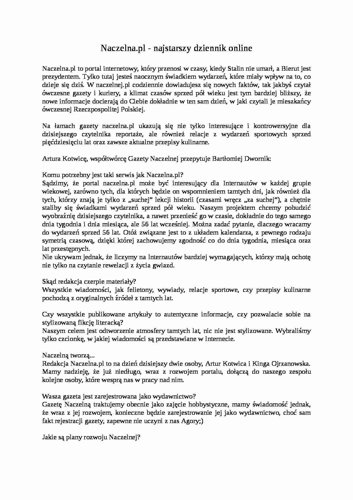 Radia i TV,Naczelna.pl - najstarszy dziennik online - strona 1