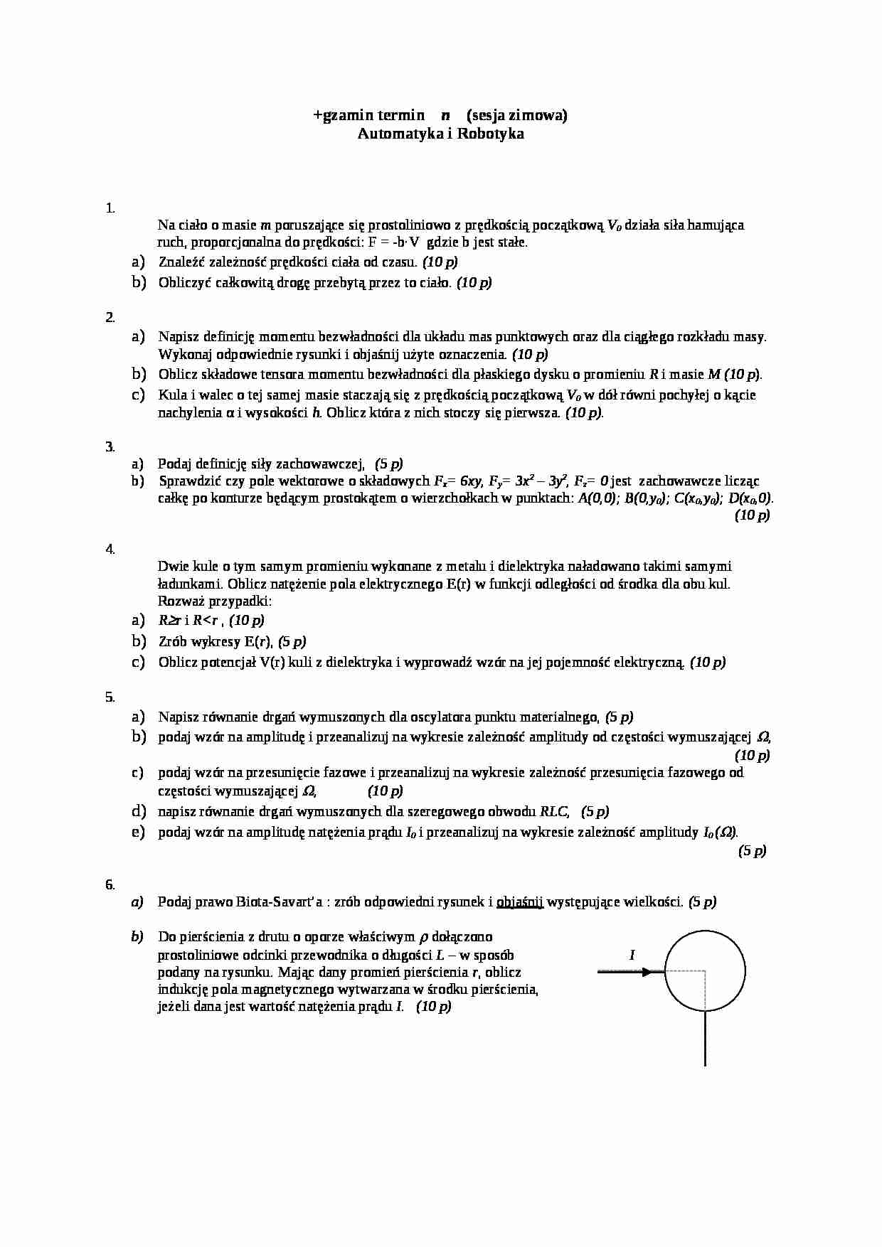 Fizyka i chemia gleb - Przykładowe zadania (ZIMA) - strona 1