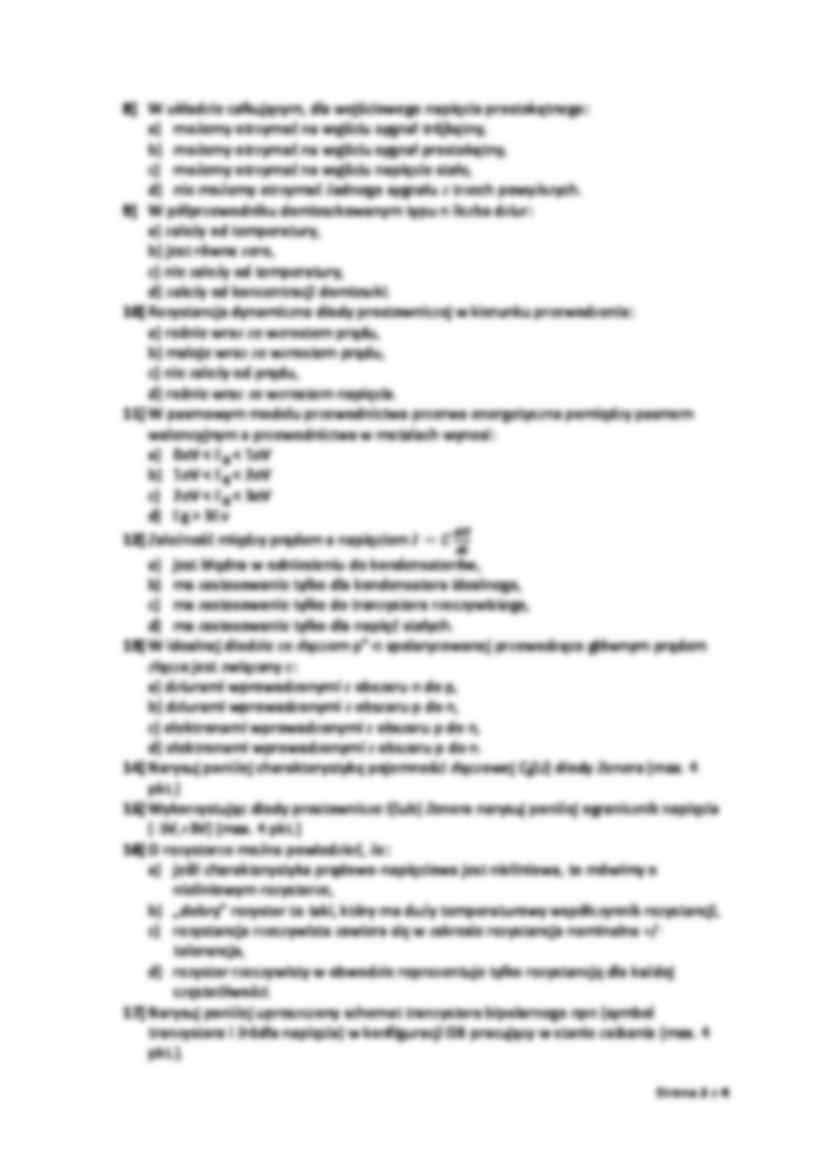 elementy elektroniczne - Egzamin 2010 - strona 2